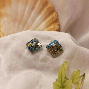 Shiny Squares Earrings by Lissette's Art